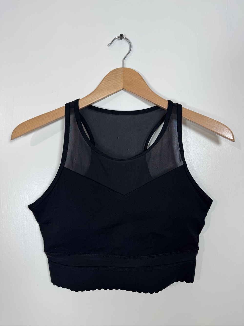 WAT11 {Zyia} Black High Neck Mesh Removable Pads Sports Bra